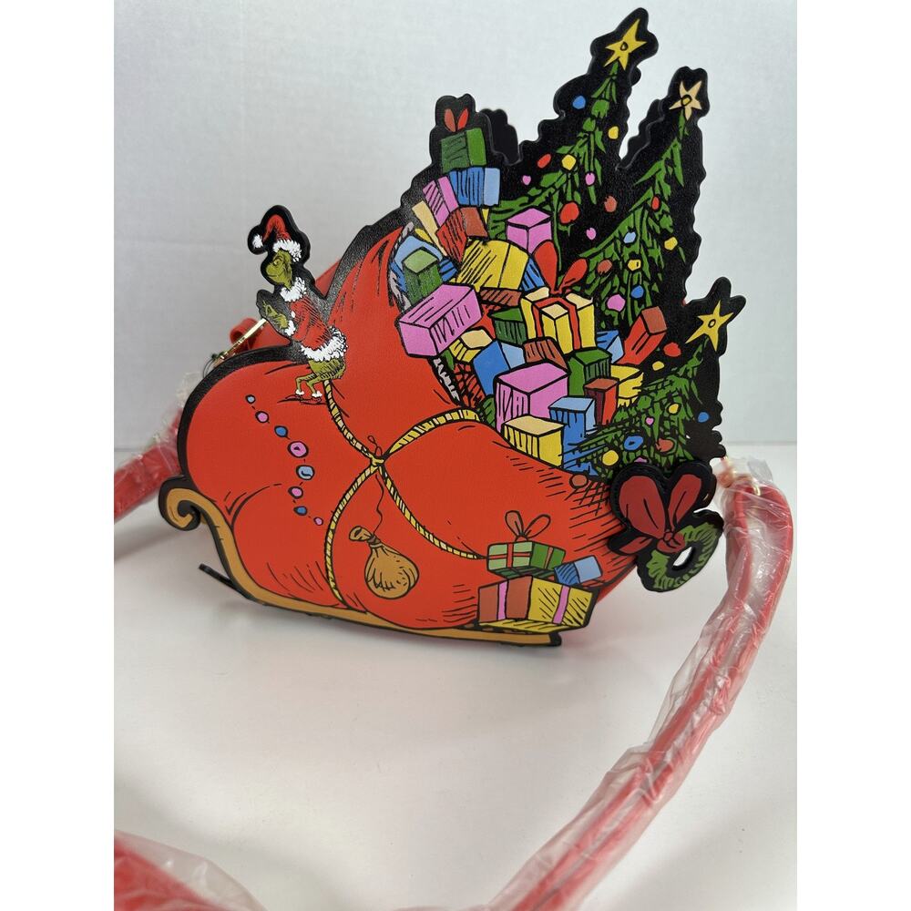 Loungefly How the Grinch Stole Christmas Max Sleigh Crossbody Bag Holiday NWOT - Picture 13 of 16